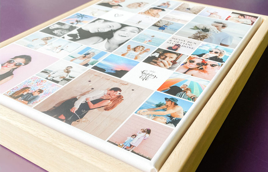 fotocollage canvas met baklijst