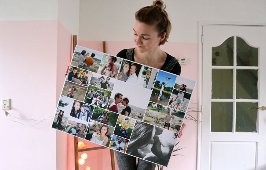 fotocollage met gezinsfotos gemaakt door erin