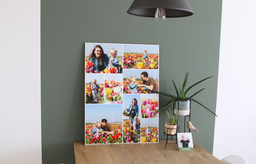 kleurrijke fotocollage met familiefotos
