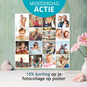 moederdag actie 15 procent korting op je fotocollage op poster