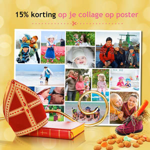 sinterklaas actie 15 procent korting op poster fotocollages