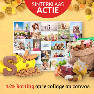 sinterklaas actie korting op je canvas fotocollage