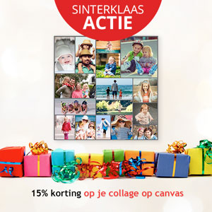 sinterklaas actie korting op je fotocollage op canvas