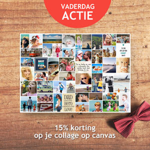 vaderdag actie korting op je collage op canvas