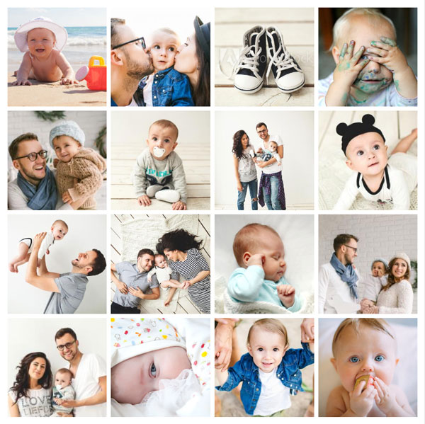 Fotoollage met babyfoto's