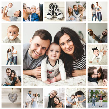 Fotocollage met grote foto
