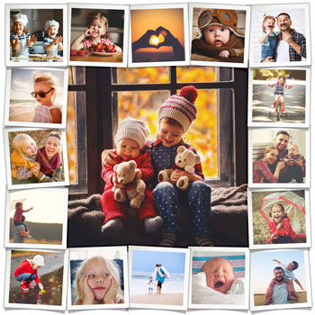 Fotocollage met grote foto