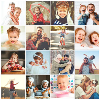 Fotocollage met foto als achtergrond