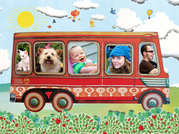 Fotocollage Retrobus