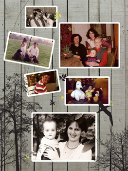 Fotocollage Bladeren in het bos