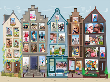 Fotocollage Hollandse Huisjes XL